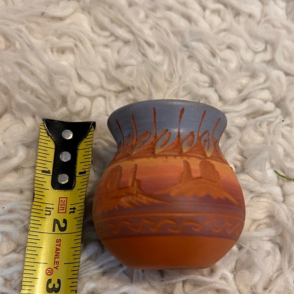 MESA VERDE Pottery Native American NAVAJO Mini Vase turtle Signed - Picture 10 of 16